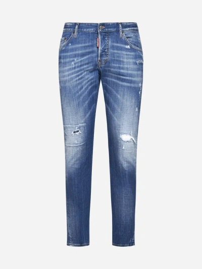 Shop Dsquared2 Sexy Twist Jeans In Navy Blue