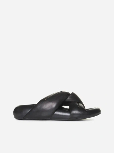 Shop Marni Tie Nappa Leather Sandals In Black