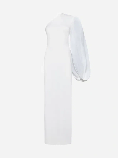Shop Solace London Hudson One-shoulder Maxi Dress In Cream
