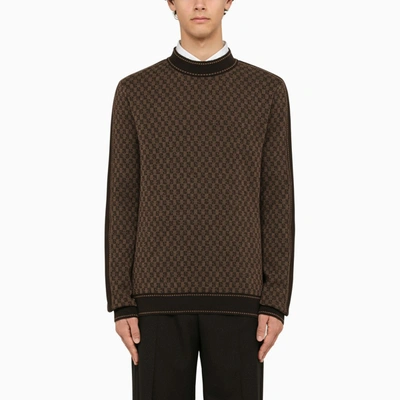 Shop Balmain | Brown Wool Turtleneck Sweater