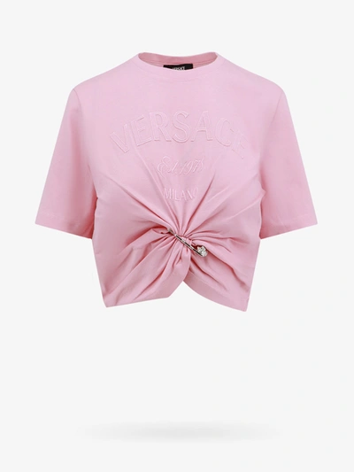 Shop Versace T-shirt In Pink