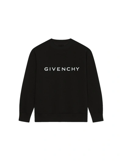 Shop Givenchy Archetype Slim Sweatshirt In Brushed Fabric In Black