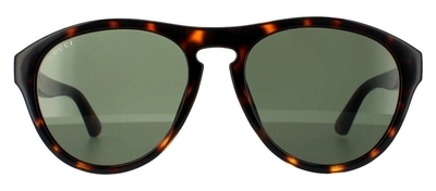 Shop Gucci Gg0747s 003 Aviator Sunglasses In Green