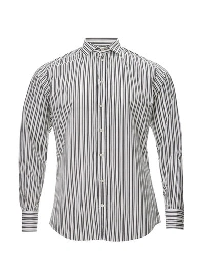 Shop Dolce & Gabbana Black And White Striped Cotton Shirt