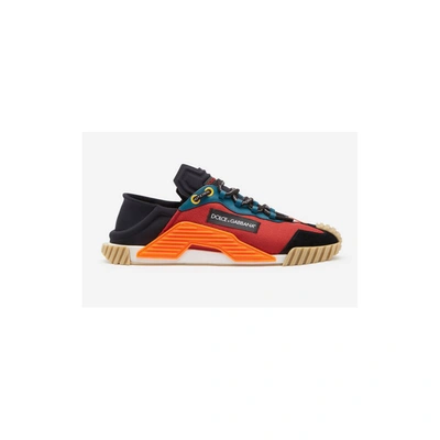 Shop Dolce & Gabbana Multicolor Leather E Fabric Sneaker