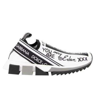 Shop Dolce & Gabbana White Polyester Sneaker