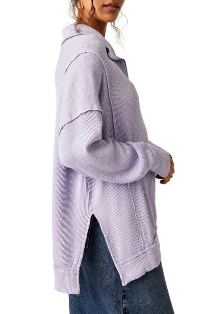 Shop Free People Walk Away Half Zip Tunic Pullover In Heavenly Lavender