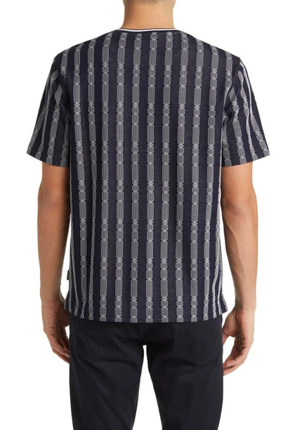 Shop Ted Baker Estat Cable Stripe Jacquard T-shirt In Navy