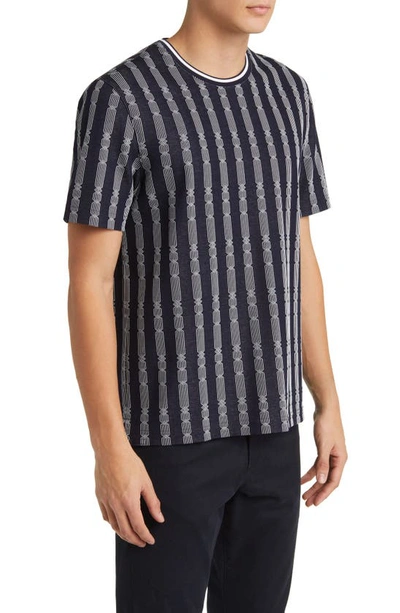 Shop Ted Baker Estat Cable Stripe Jacquard T-shirt In Navy