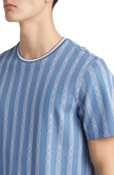 Shop Ted Baker Estat Cable Stripe Jacquard T-shirt In Mid Blue