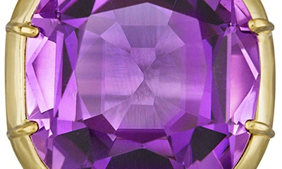 Mindi Mond Imperial Amethyst & Diamond Drop Earrings In Gold/ Diamond/ Amethyst