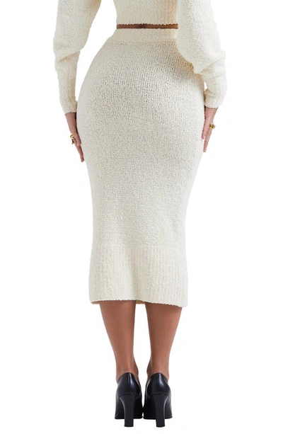 House Of Cb Women's Cream Soft Boucle Mishka Bouclé Knitted Midi Skirt In Cream