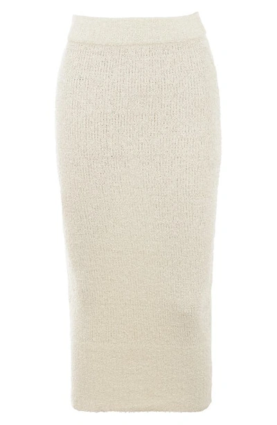 House Of Cb Women's Cream Soft Boucle Mishka Bouclé Knitted Midi Skirt In Cream