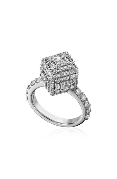 Shop Mindi Mond Clarity Dimensional Halo Diamond Ring In White Gold/ Diamond