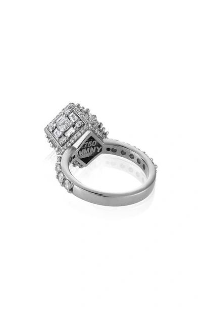 Shop Mindi Mond Clarity Dimensional Halo Diamond Ring In White Gold/ Diamond