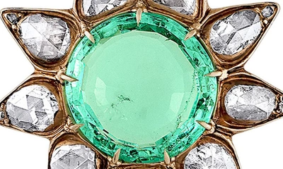 Shop Mindi Mond Colombian Emerald & Diamond Sunburst Pendant Necklace In Yellow Gold