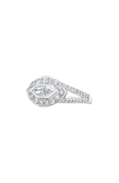 Mindi Mond Bullet Marquise Dinner Ring In Platinum