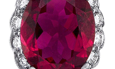 Mindi Mond Legacy Rubellite Tourmaline & Diamond Drop Earrings In Silver And 14k White Gold