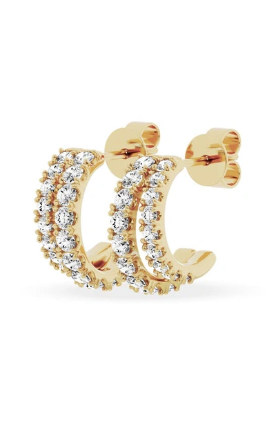 Shop Jennifer Fisher 18k Gold Lab Created Diamond Dual J Hoop Earrings In 18k Yellow Gold