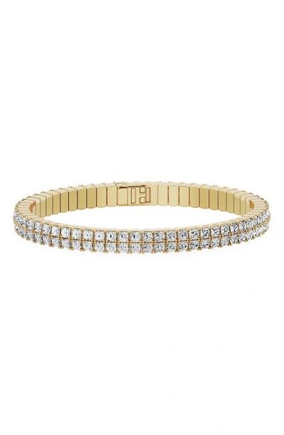 Shop Jennifer Fisher 18k Gold Double Row Diamond Bangle Bracelet In 18k Yellow Gold