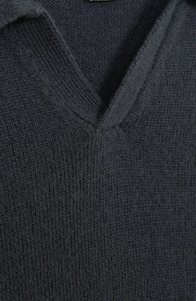 Shop Reiss Kids' Swift Jr. Wool Johnny Collar Sweater In Anthracite