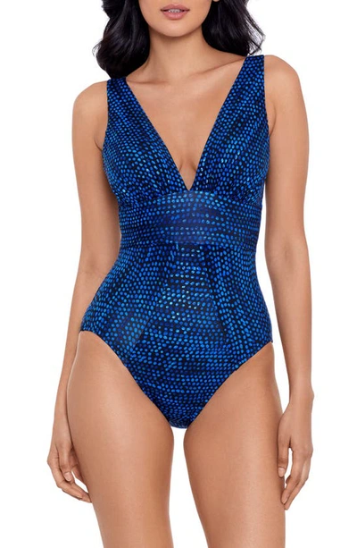 Shop Miraclesuit Dot Com Odyssey One-piece Swimsuit In Blue Multi