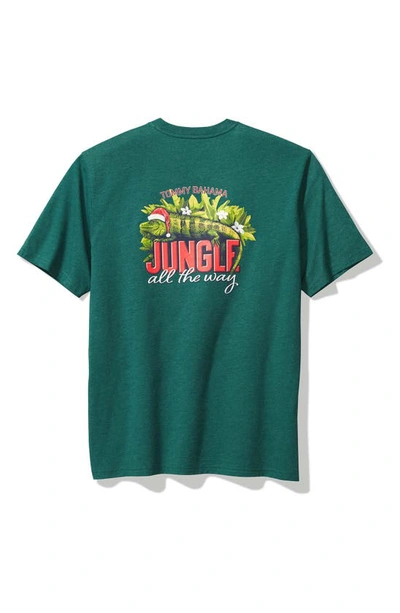 Shop Tommy Bahama Jungle All The Way Graphic T-shirt In Deep Sea Teal Heather