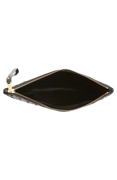 Bottega Veneta Nappa Leather Pouch With Detachable Wrist Handle In Black-gold