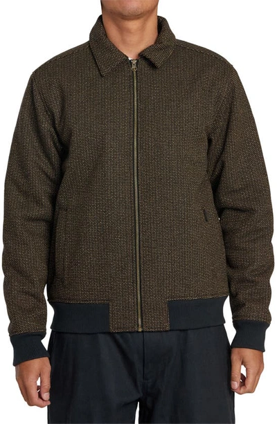 Shop Rvca Pisco Wool Blend Zip Jacket In Brown