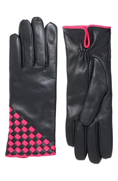 Shop Nicoletta Rosi Cashmere Lined Leather Gloves In Black