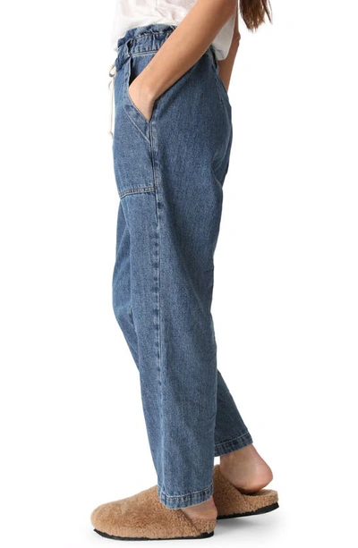 Electric & Rose Drawstring Denim Pants In Medium Denim Blue