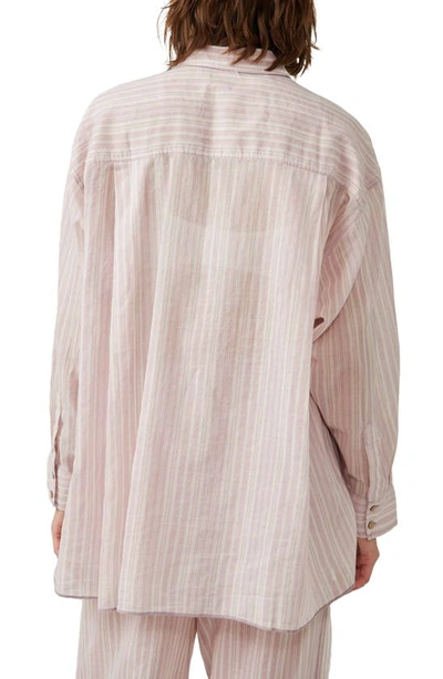 Shop Free People Sleep Mode Cotton Pajama Top In Lavender Combo