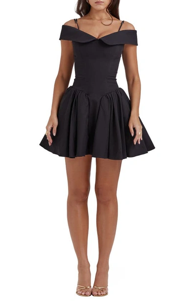 Shop House Of Cb Elida Off The Shoulder Minidress In Black