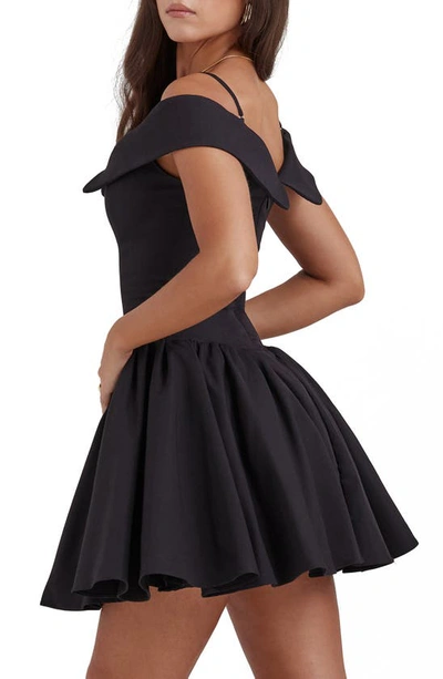 House Of Cb Elida Off The Shoulder Minidress In Black