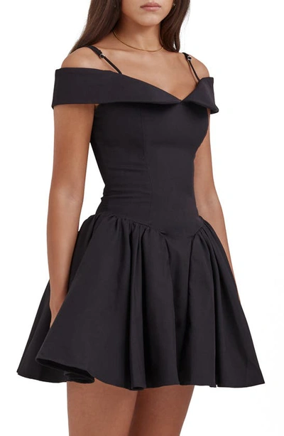 House Of Cb Elida Off The Shoulder Minidress In Black
