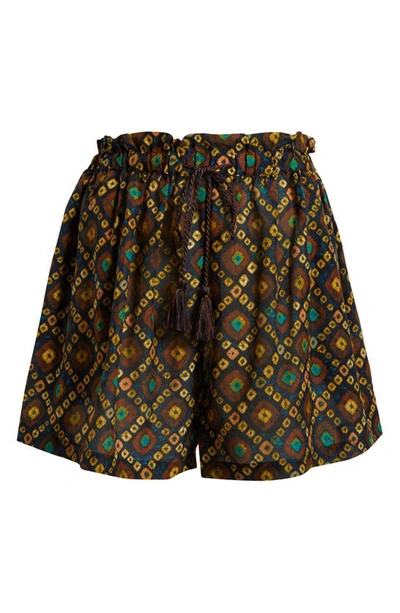 Shop Ulla Johnson Bijou Drawstring Waist Cover-up Shorts In Bronzite