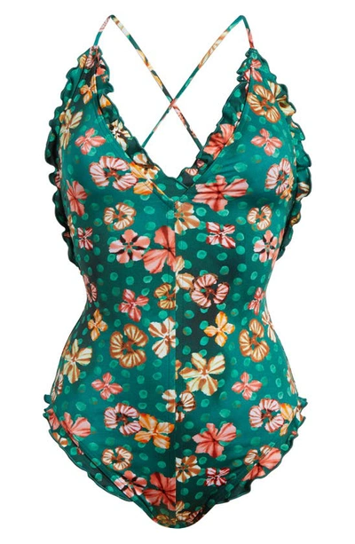 Ulla Johnson Giordana Maillot One-piece Swimsuit In Veridian