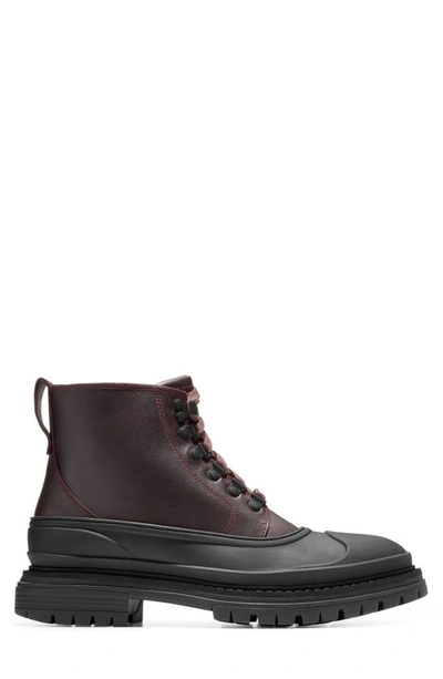 Shop Cole Haan Stratton Waterproof Lug Sole Boot In Cherry Pinot Black