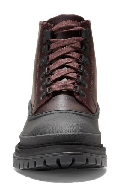 Shop Cole Haan Stratton Waterproof Lug Sole Boot In Cherry Pinot Black
