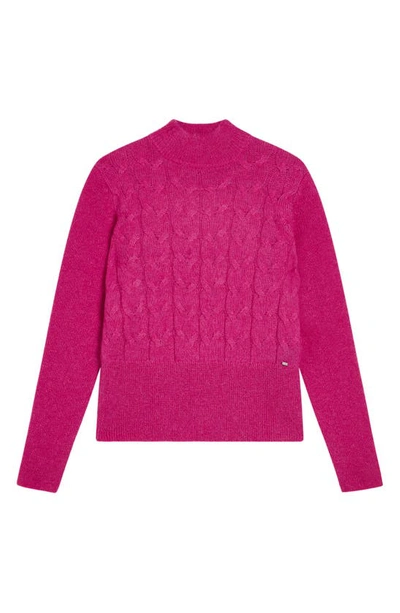 Shop Ted Baker Veolaa Cable Knit Sweater In Bright Pink