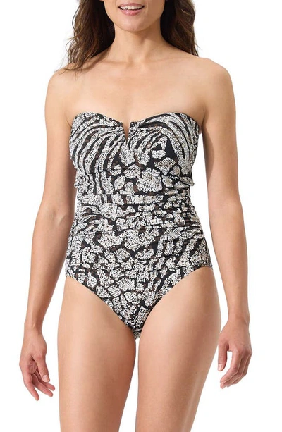 Shop Tommy Bahama Playa Brava Strapless One-piece Swimsuit In Black