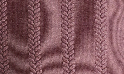 Shop Steve Madden Serent Cable Knit Bodysuit In Deep Fig