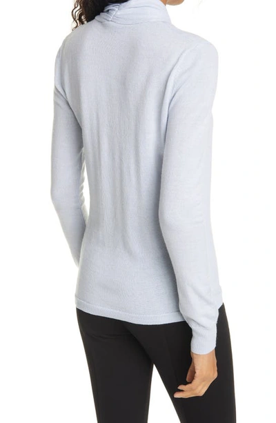 Shop Donna Karan New York Wool Blend Wrap Neck Sweater In Ice