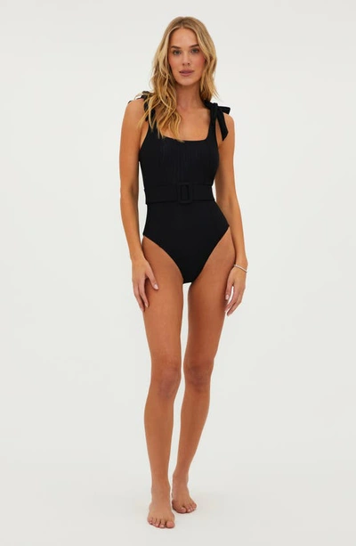 Beach Riot Sydney Belted One-piece Swimsuit In Black