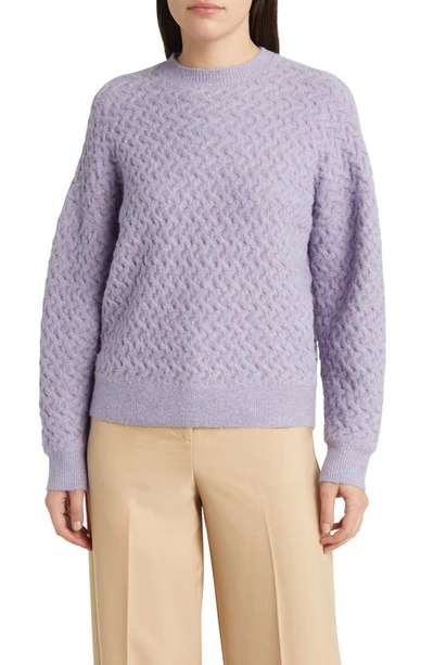 Shop Ted Baker Morlea Cable Crewneck Sweater In Light Purple