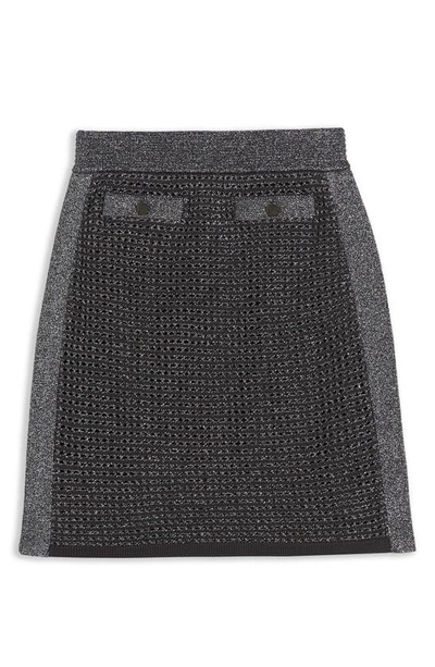 Shop Ted Baker Sanniaa Metallic Knit Mini Skirt In Gunmetal
