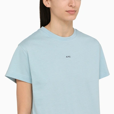 Shop Apc A.p.c. Light Blue T Shirt In Organic Cotton