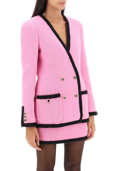 Shop Alessandra Rich Double Breasted Boucle Tweed Jacket