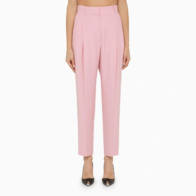 Shop Alexander Mcqueen Alexander Mc Queen Pink Regular Trousers With Pleats