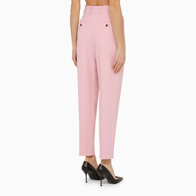 Shop Alexander Mcqueen Alexander Mc Queen Pink Regular Trousers With Pleats